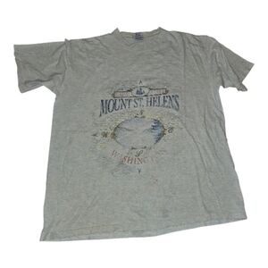 Vintage Mount St Helens Gray Graphic T-Shirtsize XL